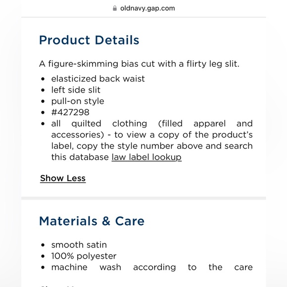 Old Navy High waisted Satin Midi Slip Skirt - NWT - Picture 5 of 5